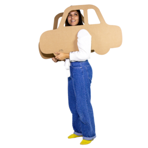 Auto-Kostüm Miffy aus Pappe