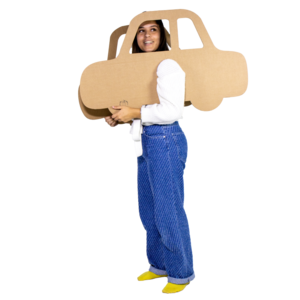 KarTent UK Cardboard car dressed costume