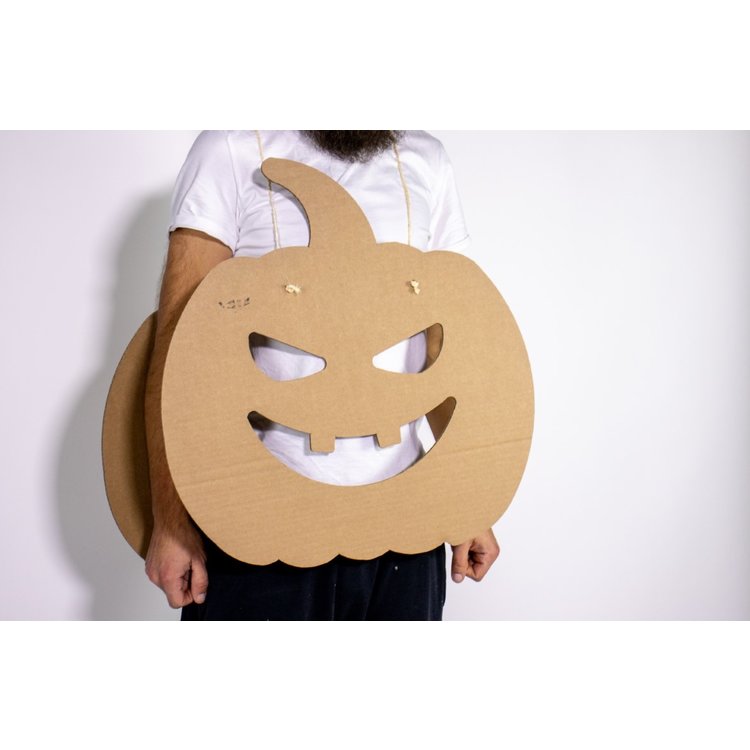 DIY Cardboard Pumpkin Mask