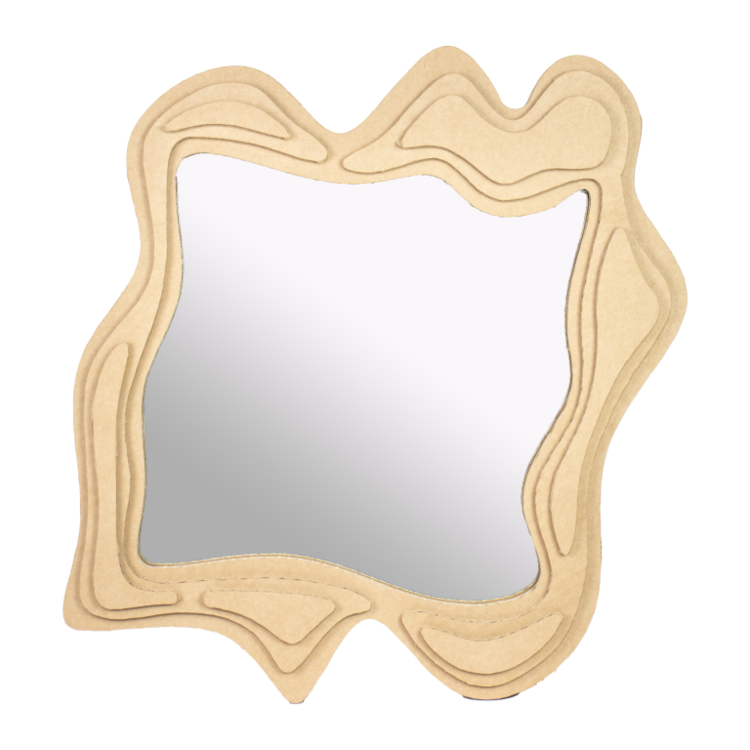Cardboard Asymmetrical Mirror Easy to hang with a nail KarTent