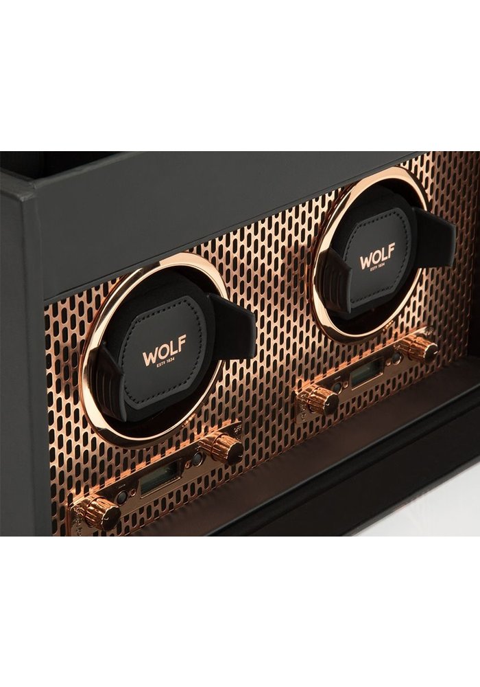 AXIS DOUBLE WATCH WINDER WITH STORAGE  - COPPER