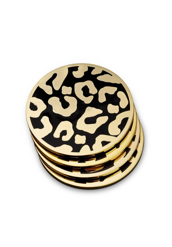 Like leo - Leopard Coasters (Set of 4) -  24k Gold Plated