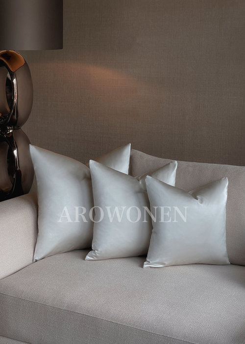 Decorative Cushion - Hester Satin  - Pearl White