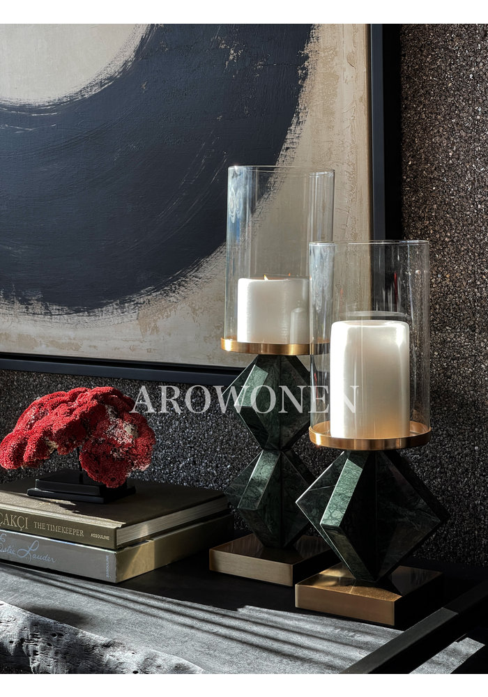 Candle Holder - Arty Marble Green