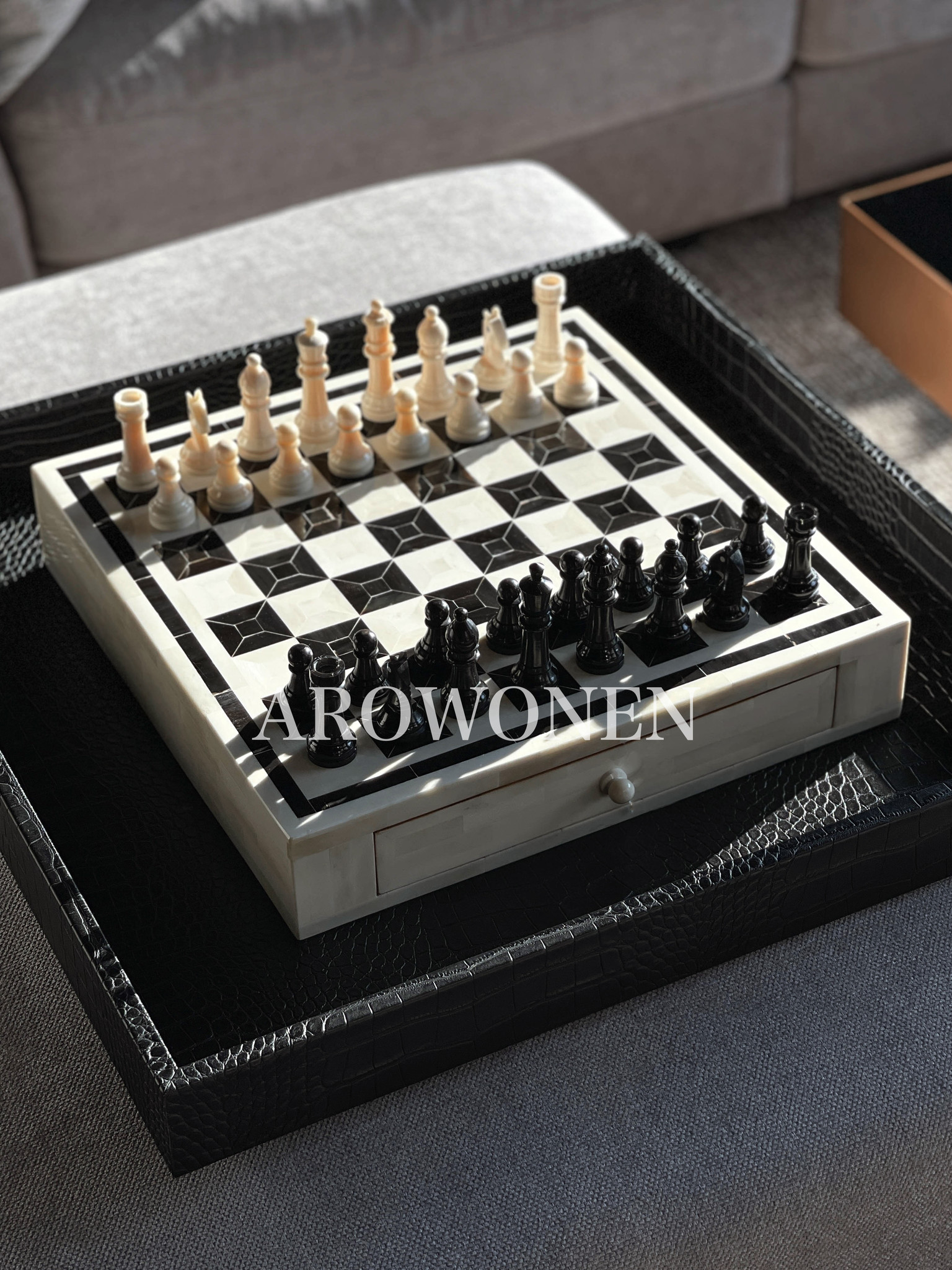 AROWONEN - Chess Checkmate - Bone