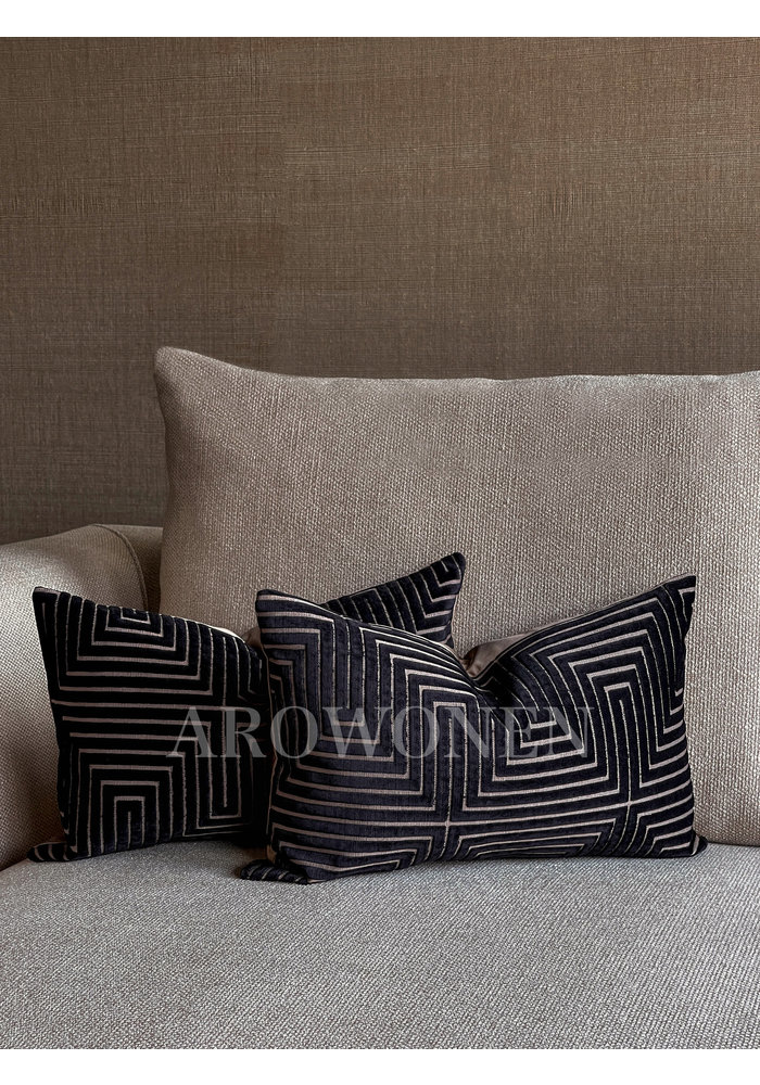 Decorative Cushion - The Maze - Black Taupe