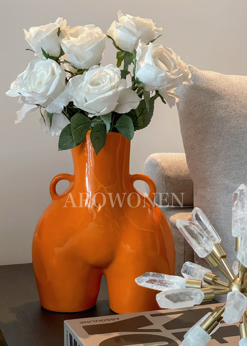 ANISSA KERMICHE -  Vase Love Handles - Shiny Orange