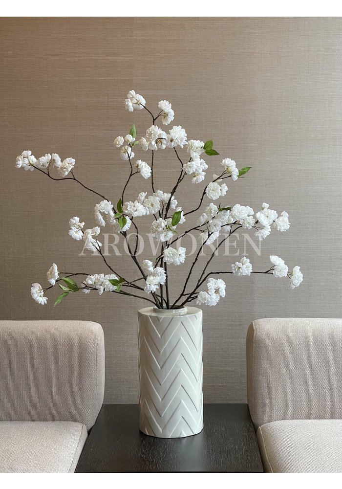 Blossom branch - Celine - White - 121 cm