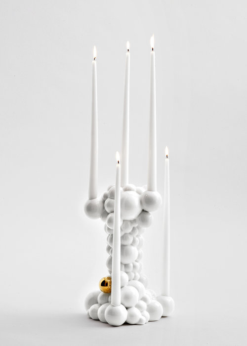 BOSA - Candleholder - Bubbles - Glossy White