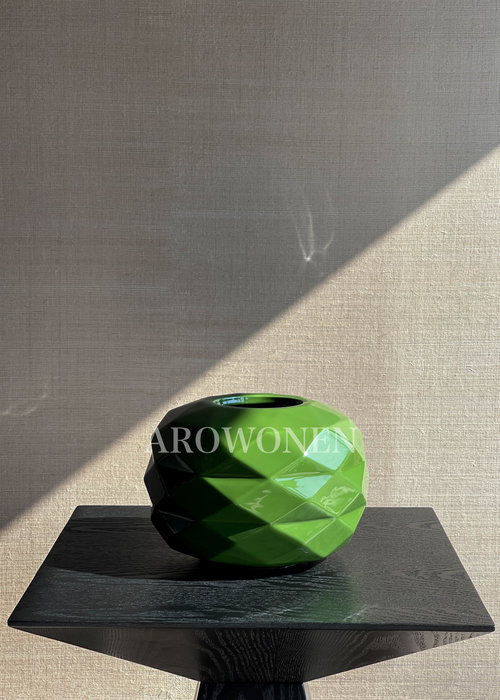 BOSA - Vase - Cut Panciuto - Glossy Green