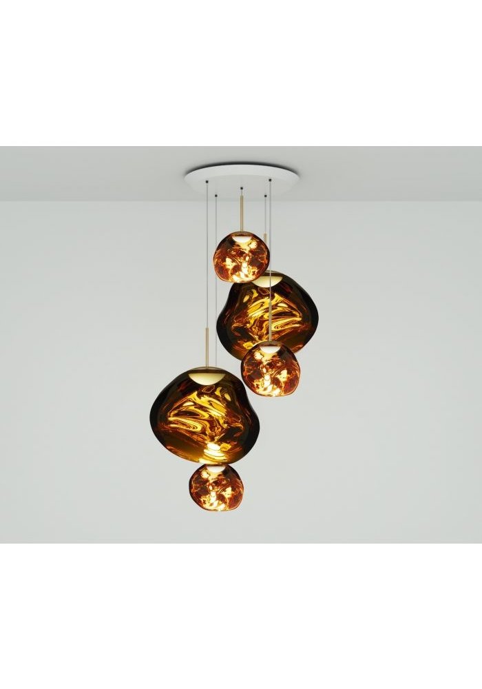 Chandelier - Melt LED -  Large Round Pendant System - Gold