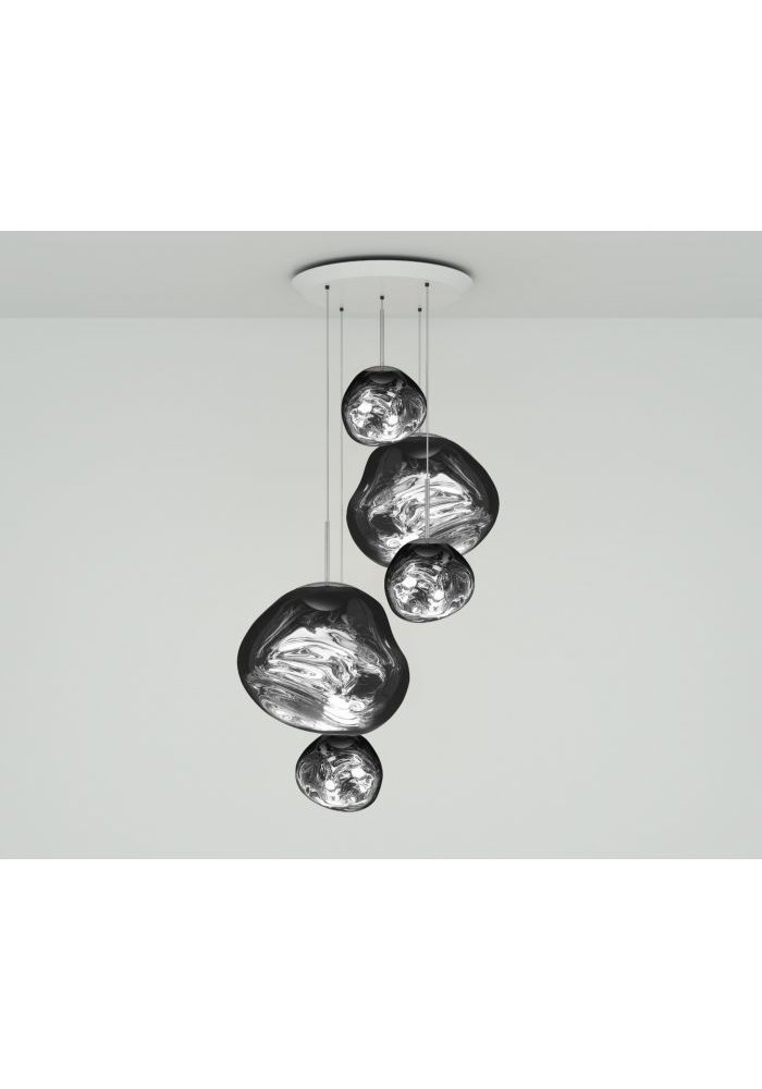 Chandelier - Melt LED -  Large Round Pendant System - Chrome