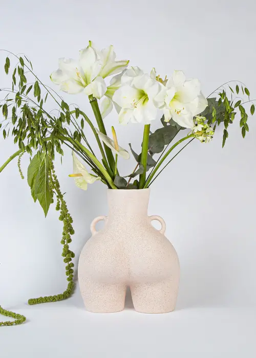 ANISSA KERMICHE -  Vase Love Handles - Speckled Beige
