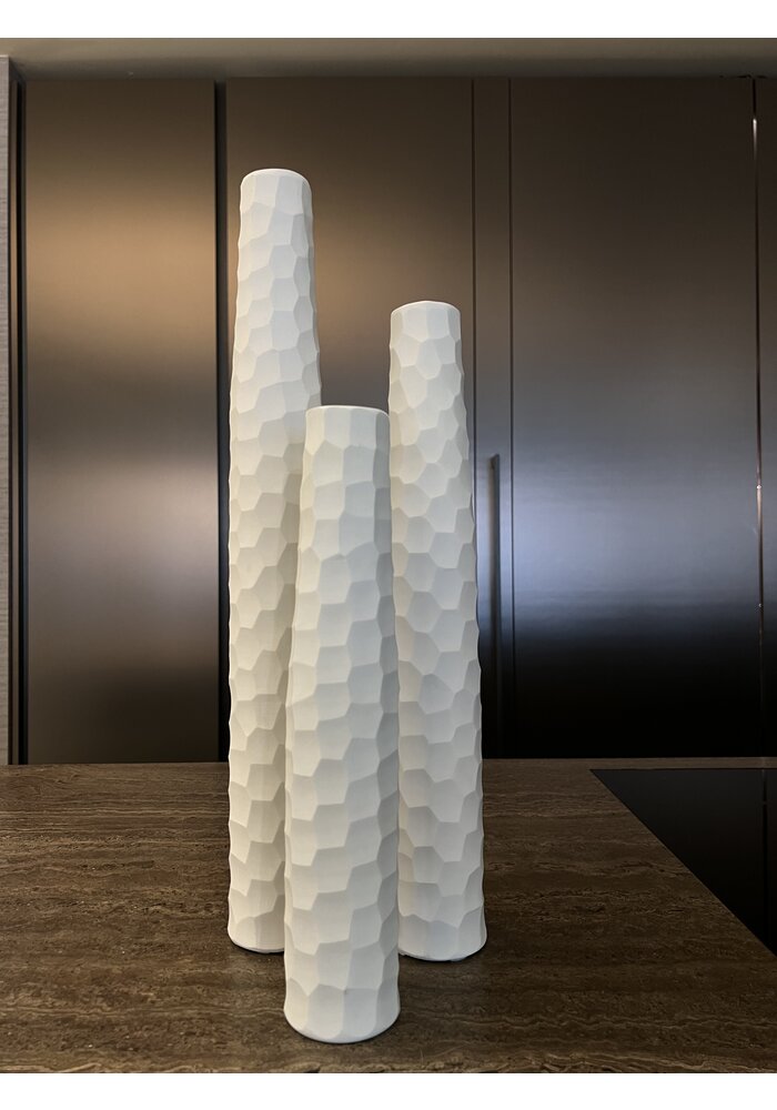 Vase - Amba - White - ⌀6,5xH34cm - Low