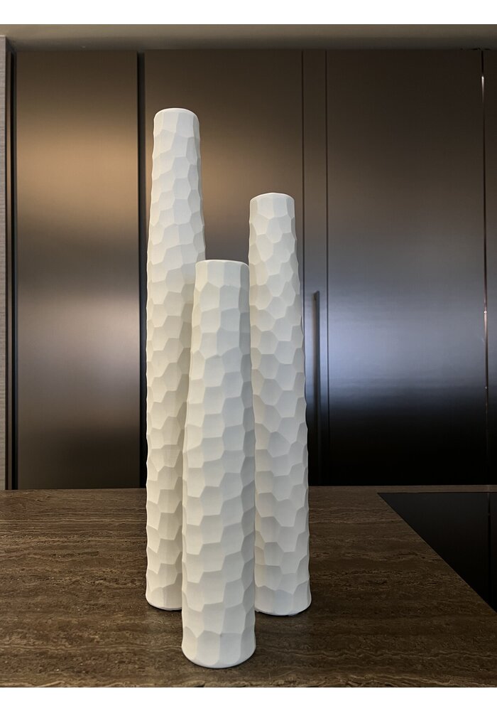 Vase - Amba - White - ⌀6,5xH42cm - Medium