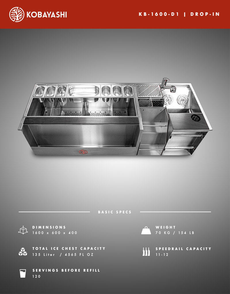 Kobayashi Workflow Engineering Cocktail Station | KB-1600-D1