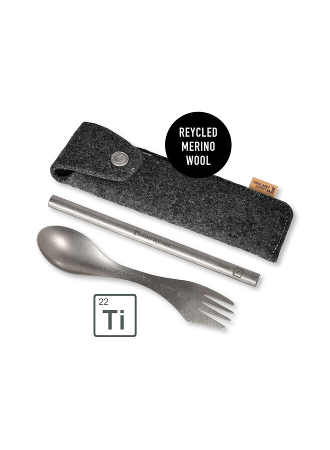 Eco Spork  Straw Titanium Kit