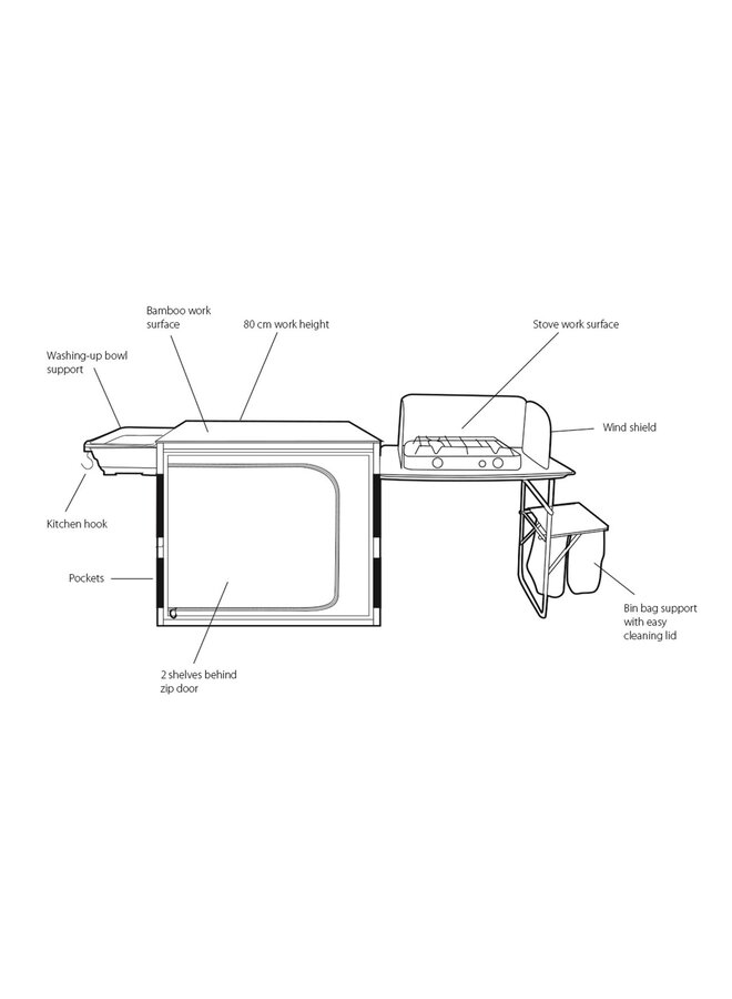 Padres keuken unit met side unit