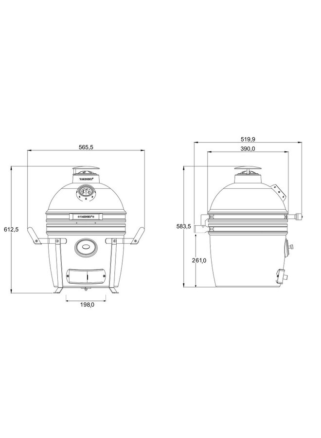 Compacht kamado met onderstel