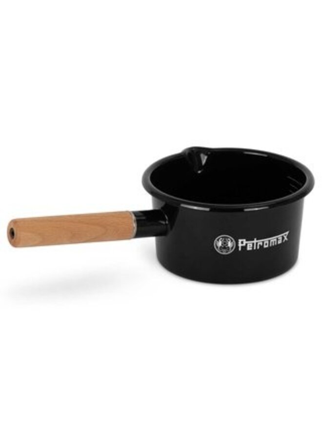 Emaille saus pan 1L zwart