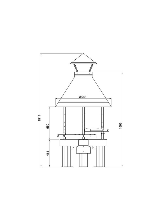 Tundra Grill Basic 80cm zwart laag