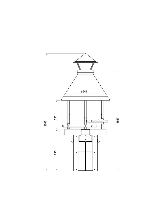 Tundra Grill Basic 80cm zwart hoog