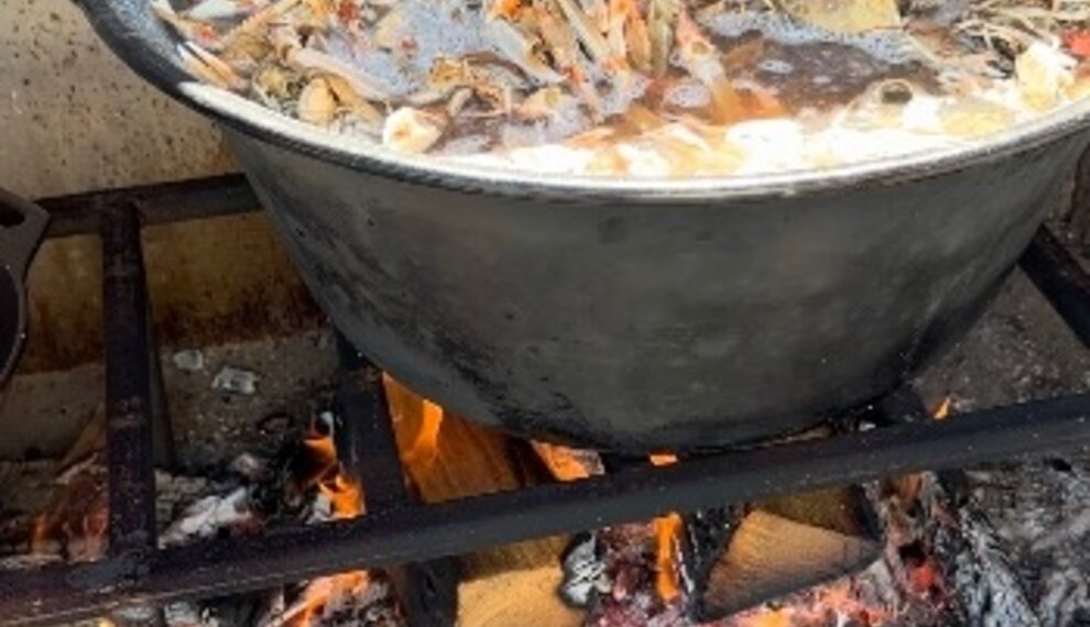 langoustine bisque maken houtvuur