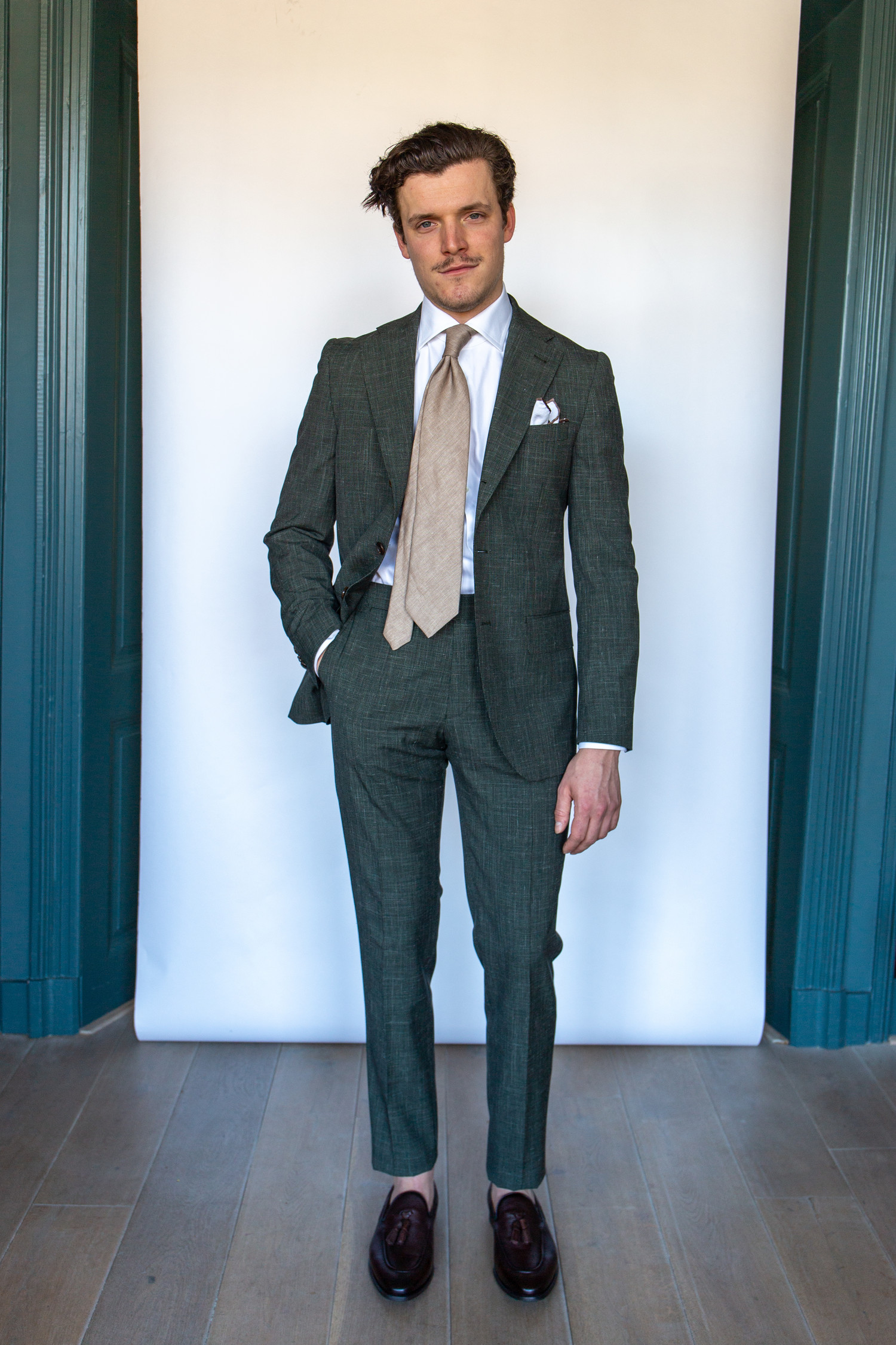 Vitale Barberis Canonico Green Suit Pakkend Amsterdam