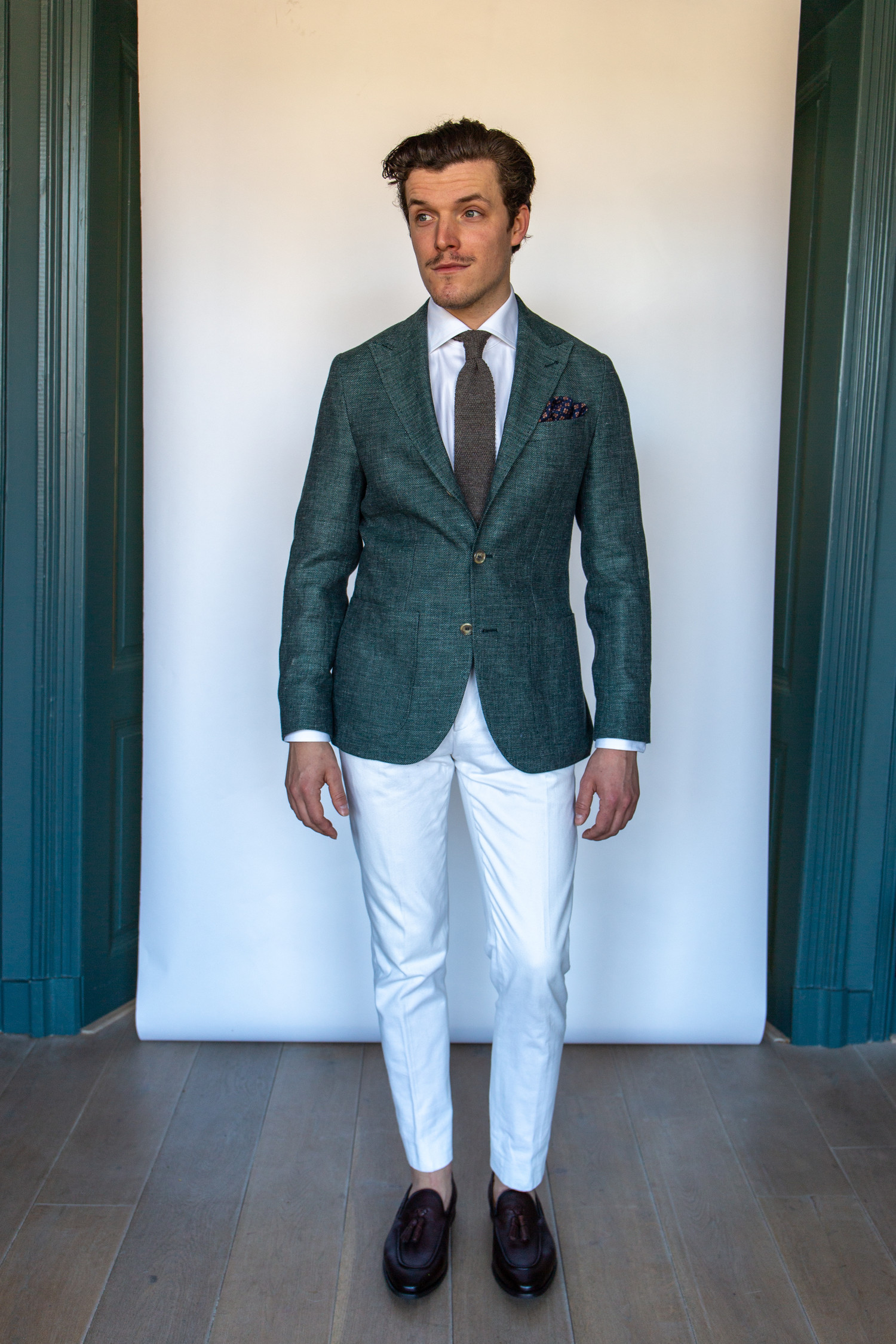 Green linen jacket mens outlet