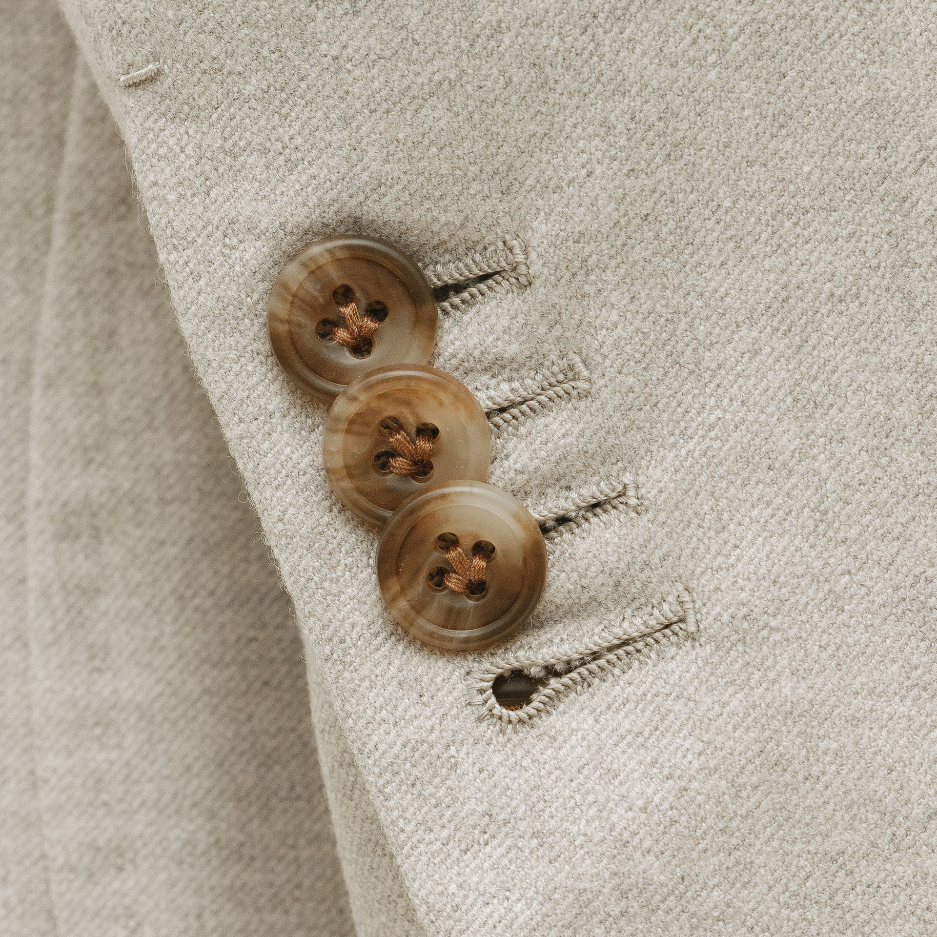 Detail of hand-stitched buttonhole