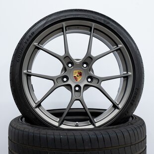20/21-inch 992 Carrera lichtgewicht wielset, Platina zijdeglans