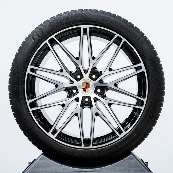 22-inch Cayenne E3-II Coupé RS Spyder winterwielenset , hoogglans zwart / glansgedraaid voorvlak
