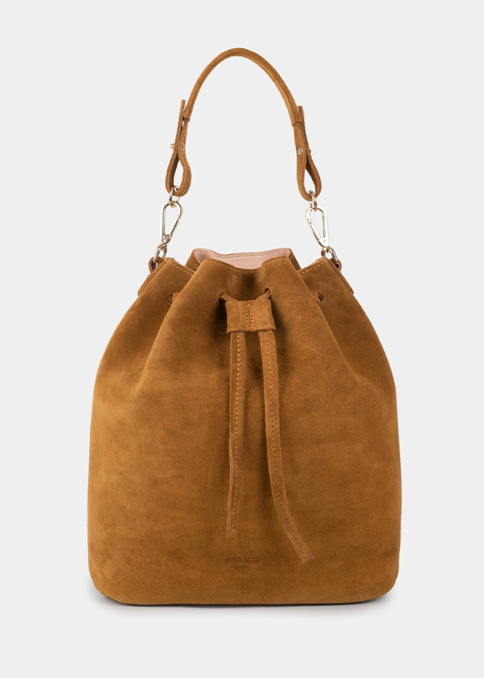 Ann Kurz Saku Beuteltasche Suede Pearl Wood