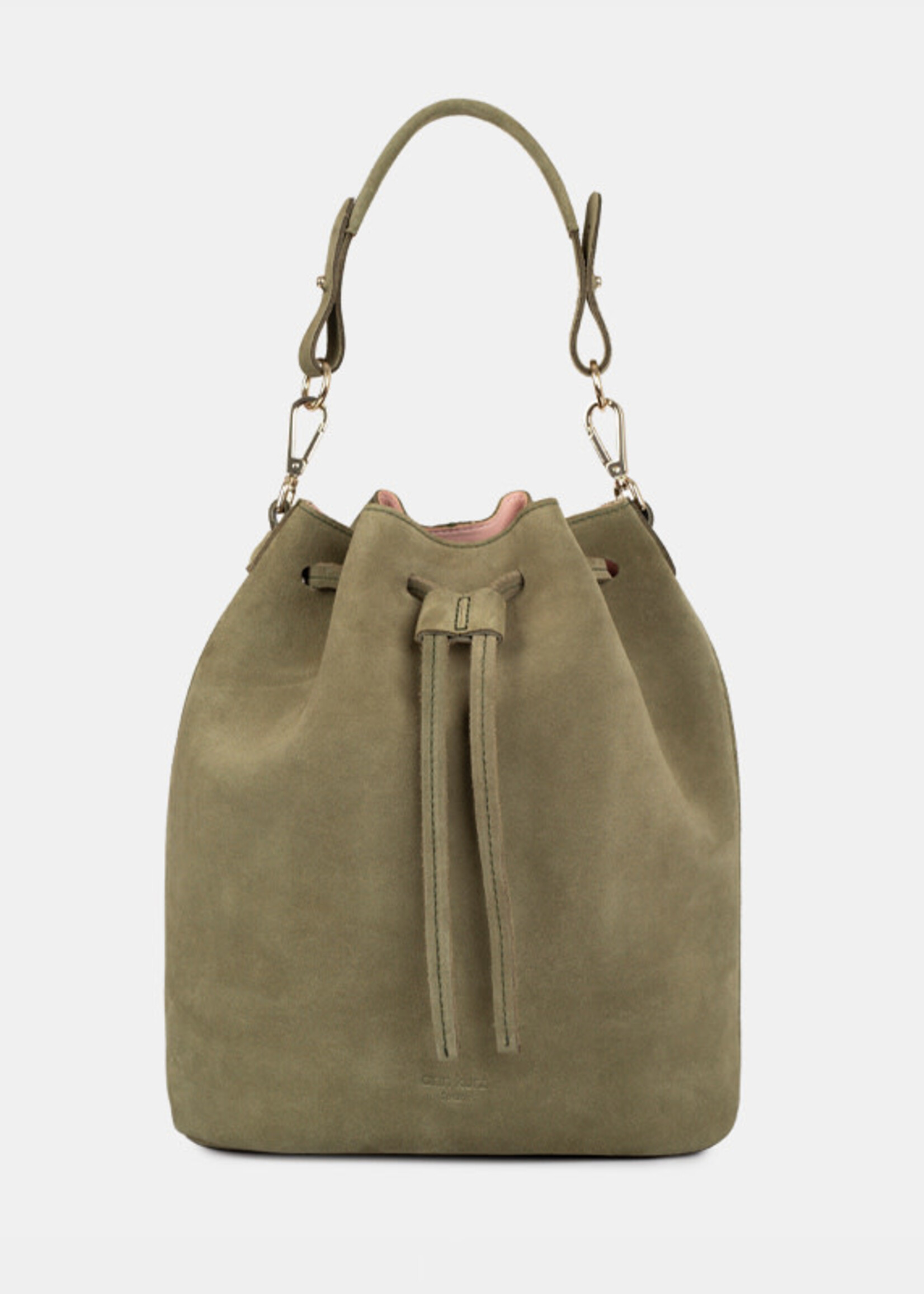 Ann Kurz Saku Beuteltasche Suede Olive