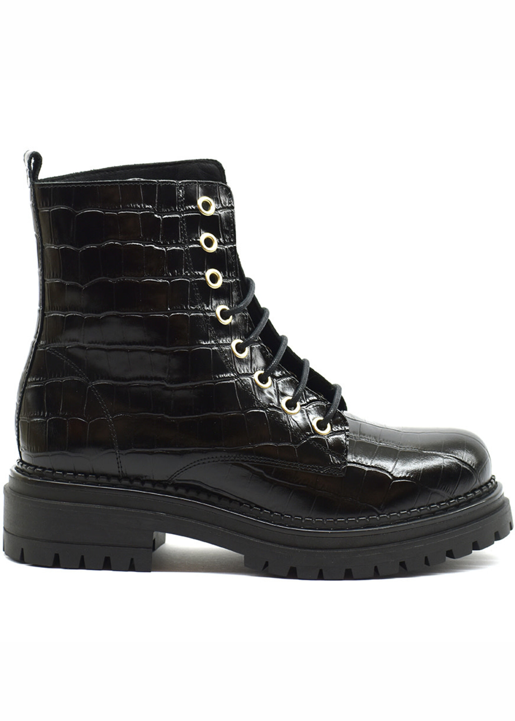 Military Boots  A1177 Kroko Black