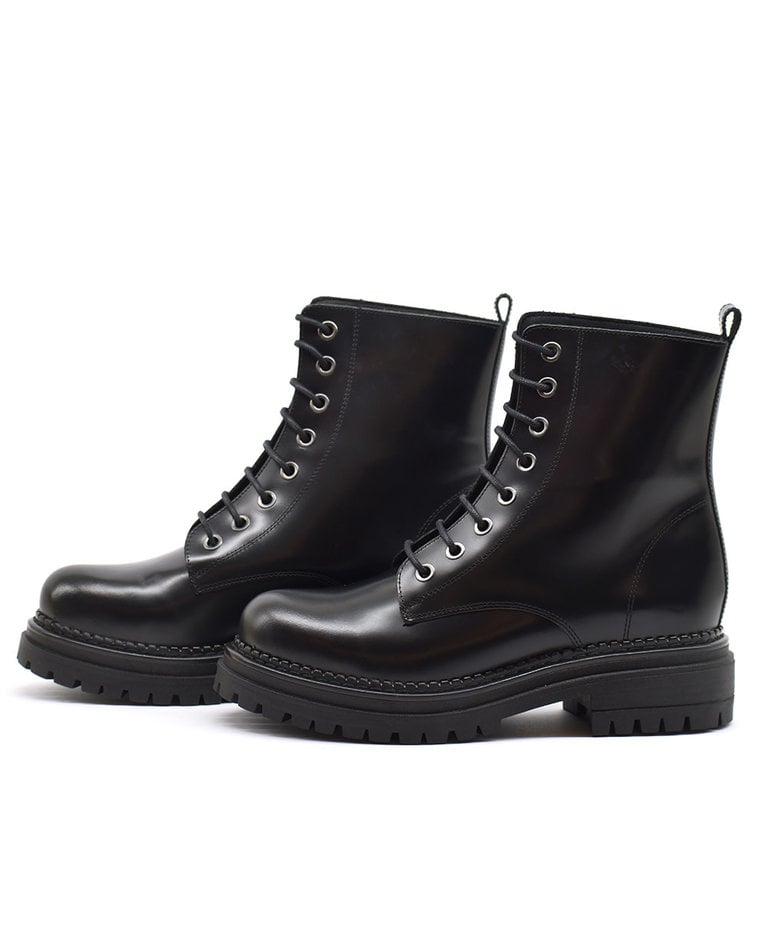 KMB Shoes Military Boots  A1177 London Black
