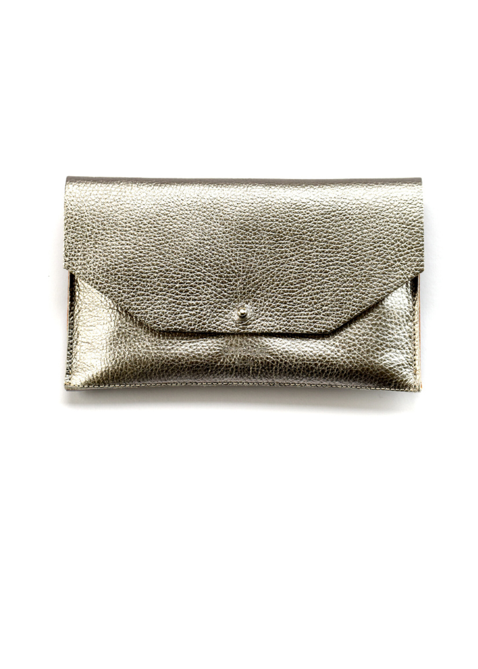 Ann Kurz Envelope Handytasche Grained Metallic Silver