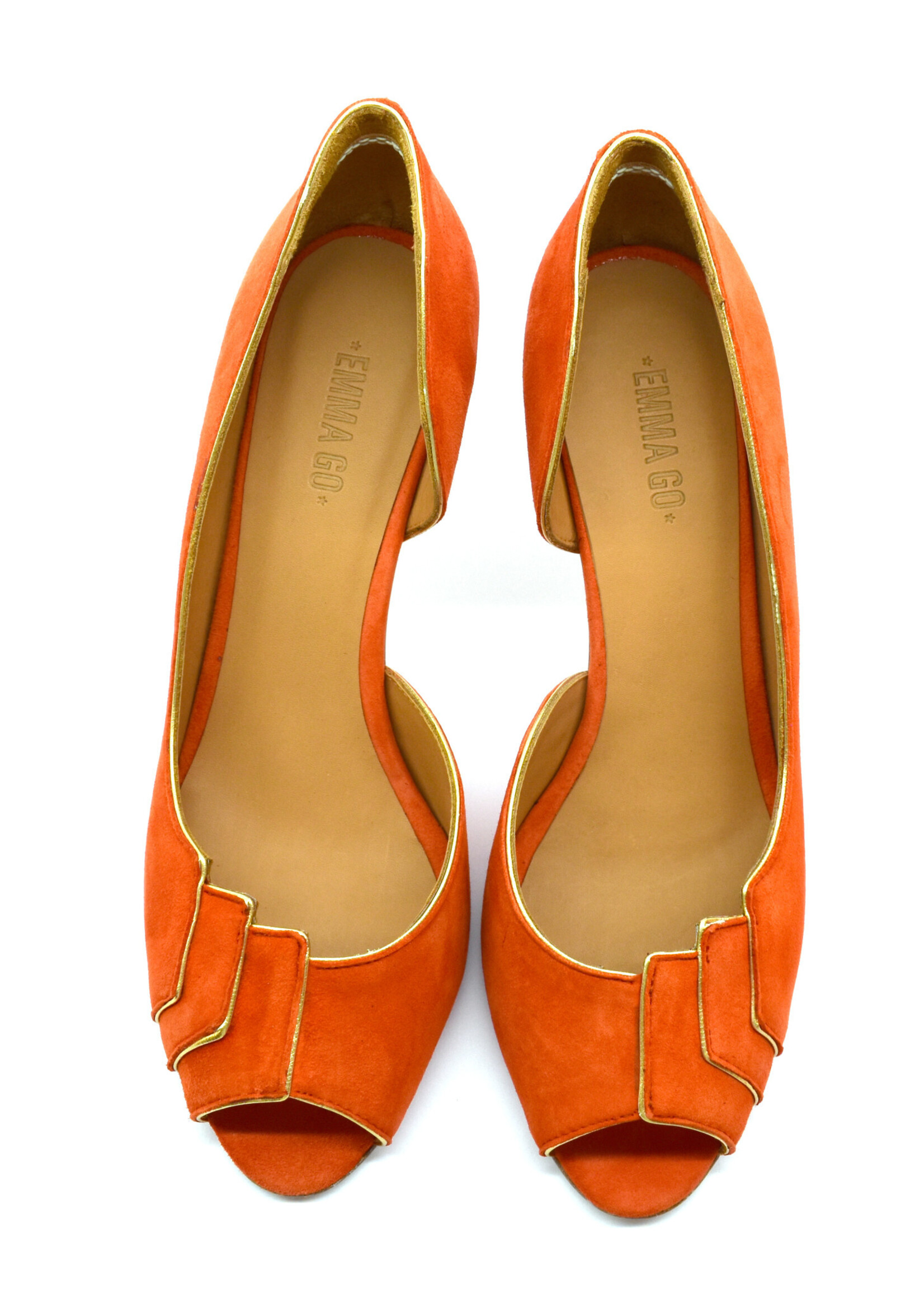 Peeptoes Brigitte Suede Orange