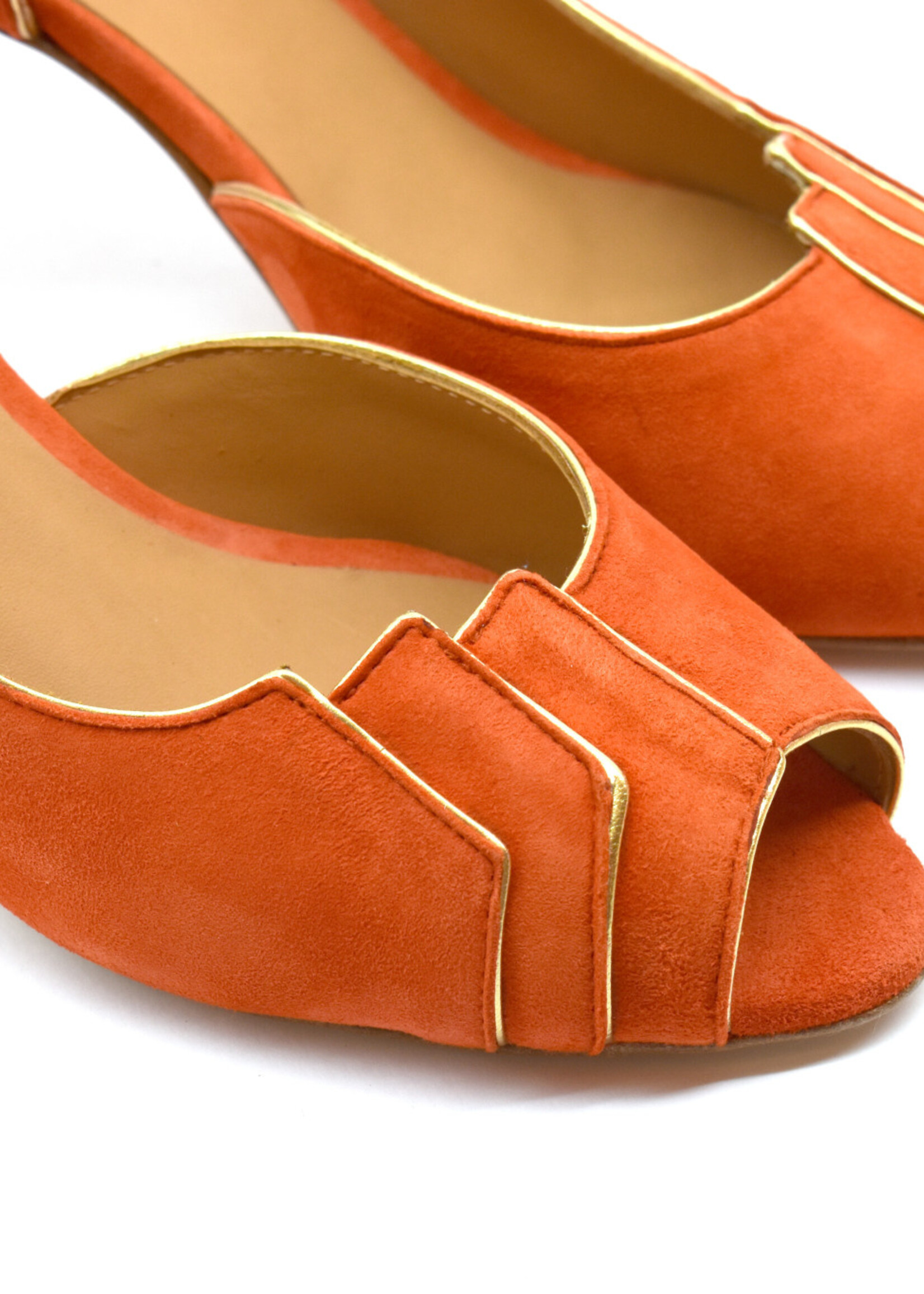 Peeptoes Brigitte Suede Orange