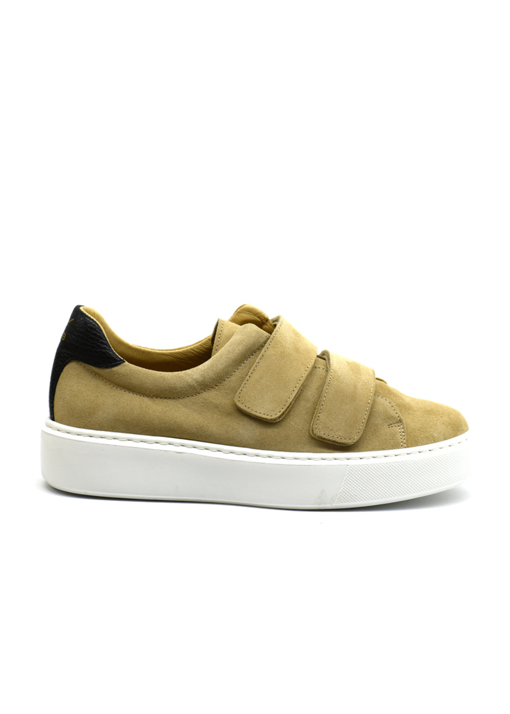 Sneakers mit Klettverschluss Wildleder Beige