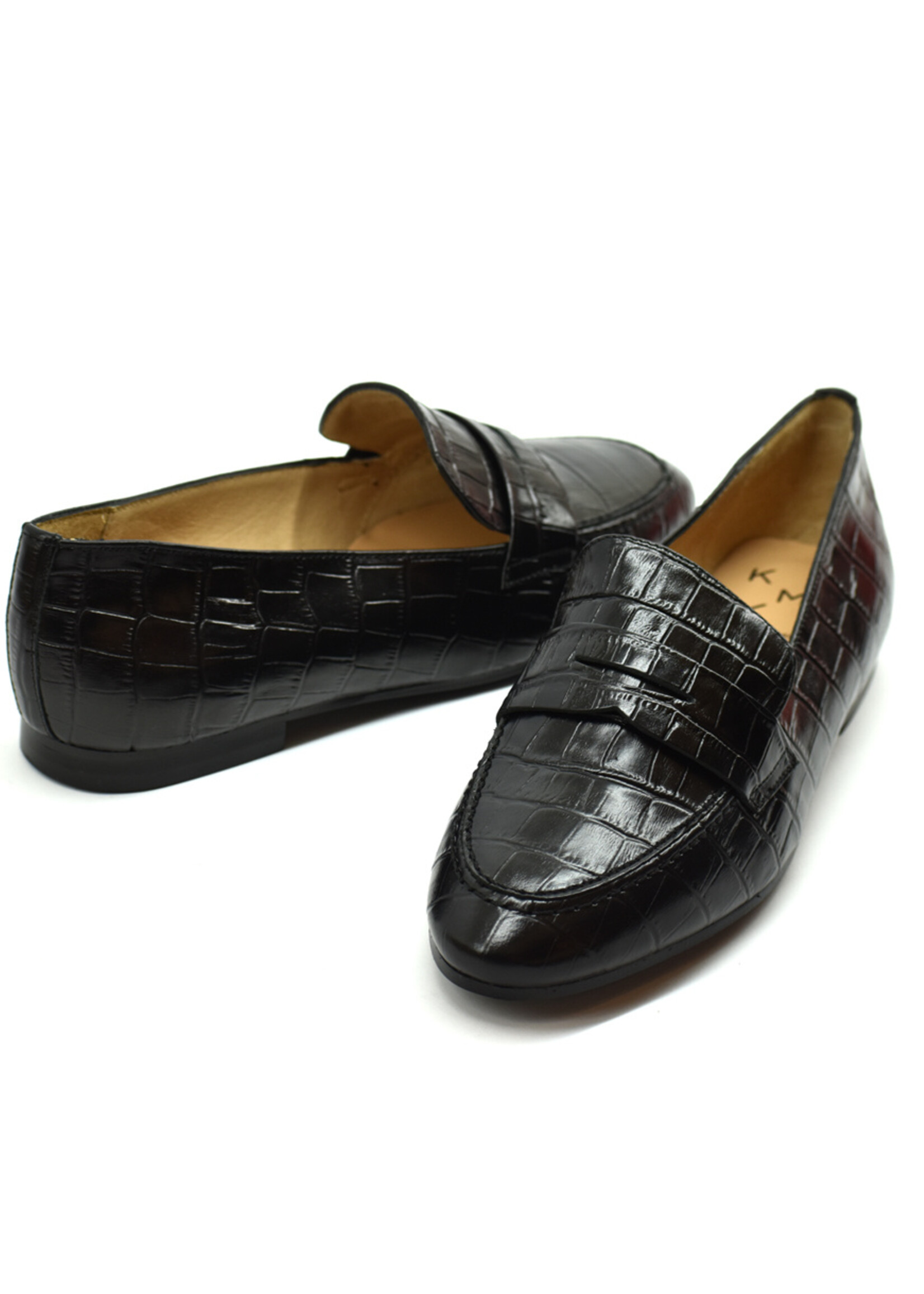 Loafers Kroko Schwarz