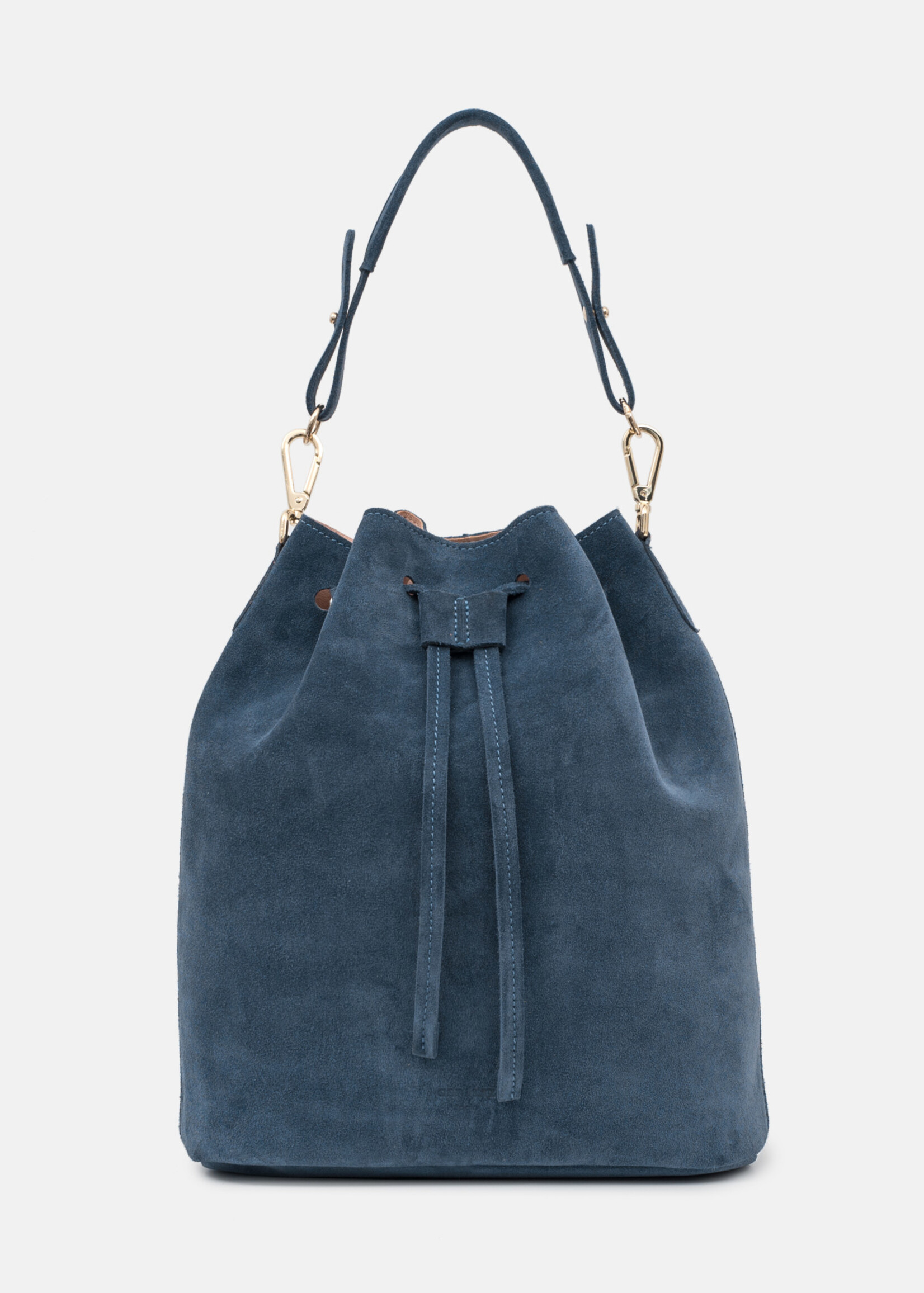 Ann Kurz Saku Beuteltasche Suede Aegean Blue