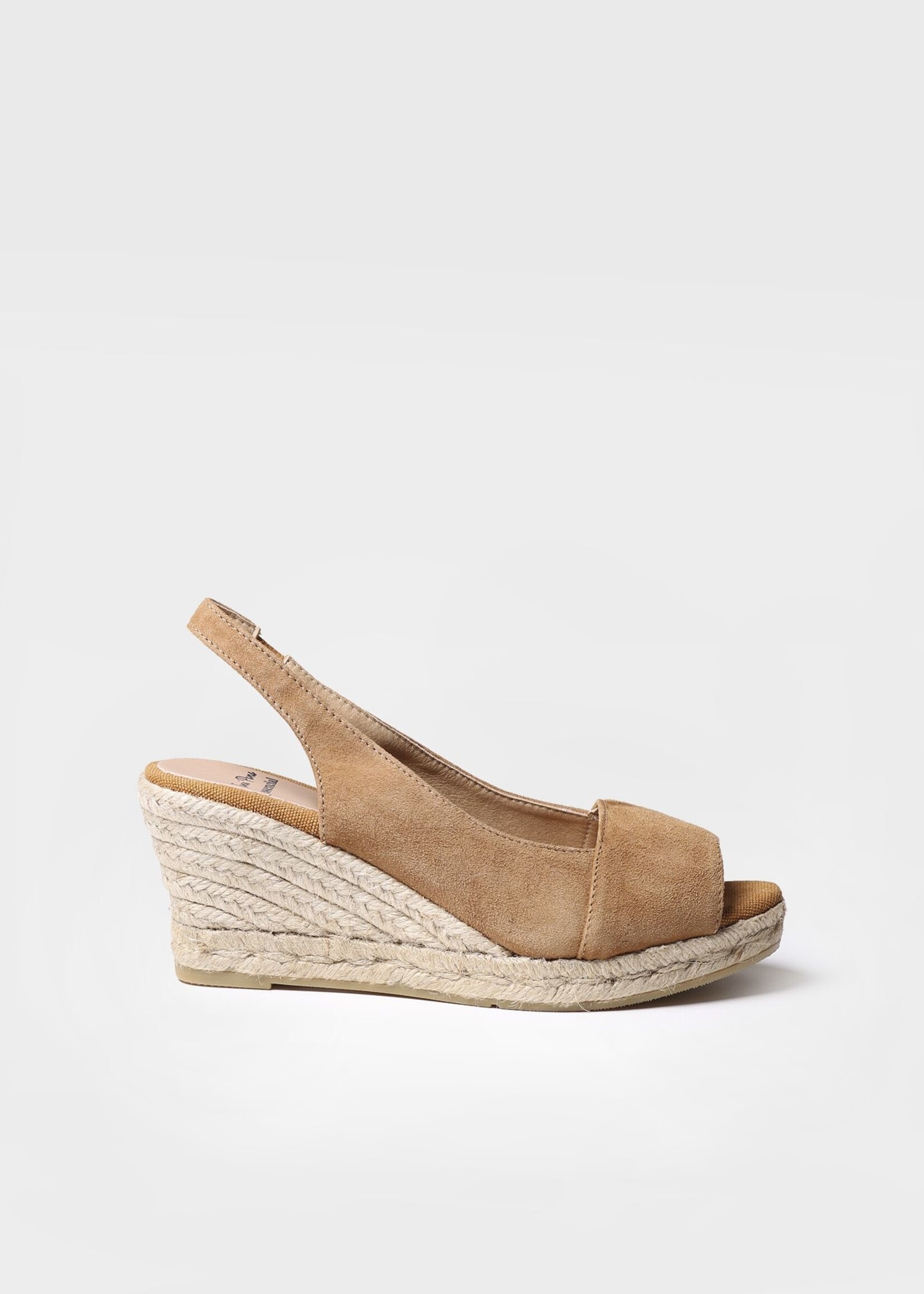 Sling Back  Espadrilles mit Keilabsatz Suede Cuoio