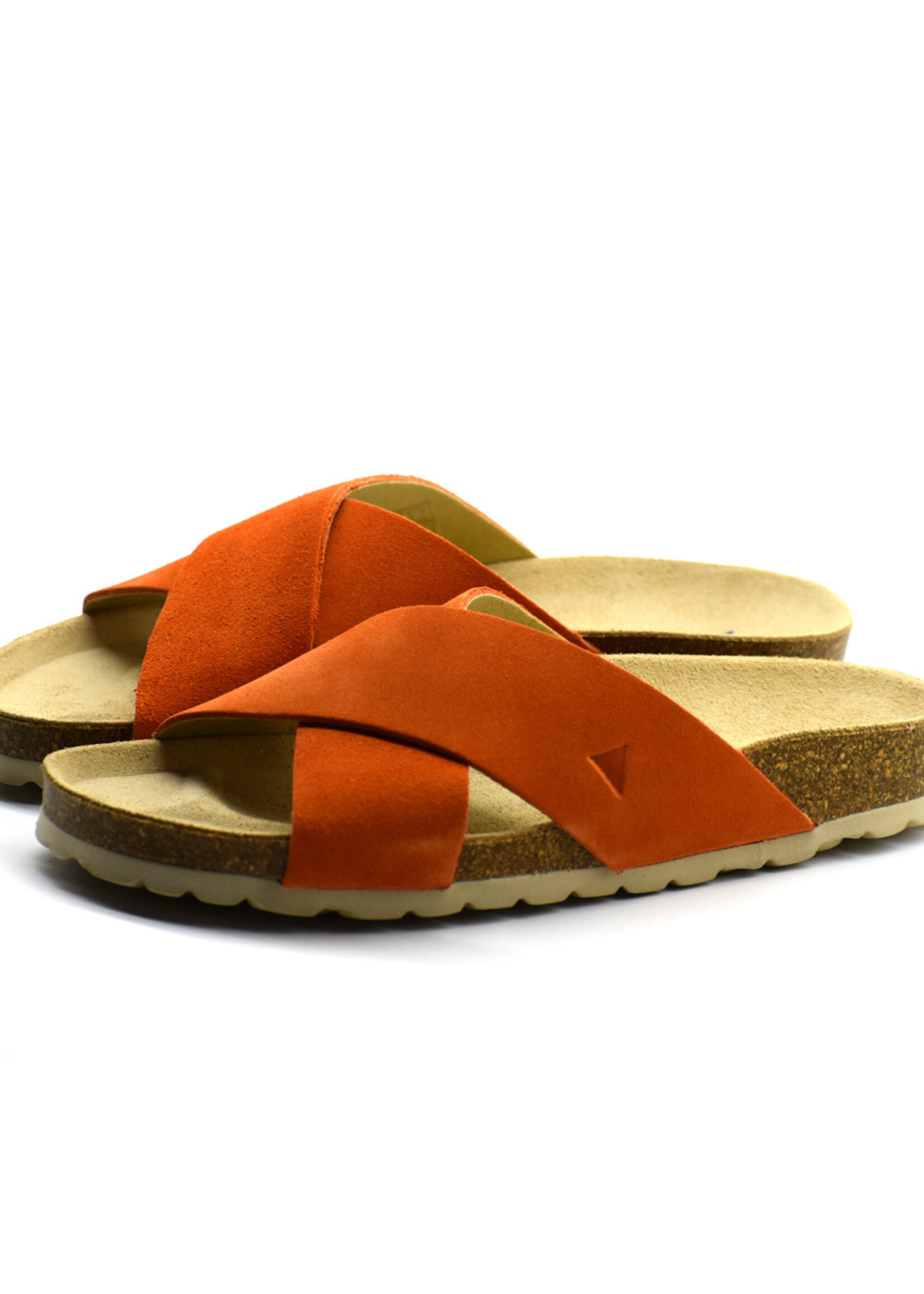 Pantoletten Wildleder Orange