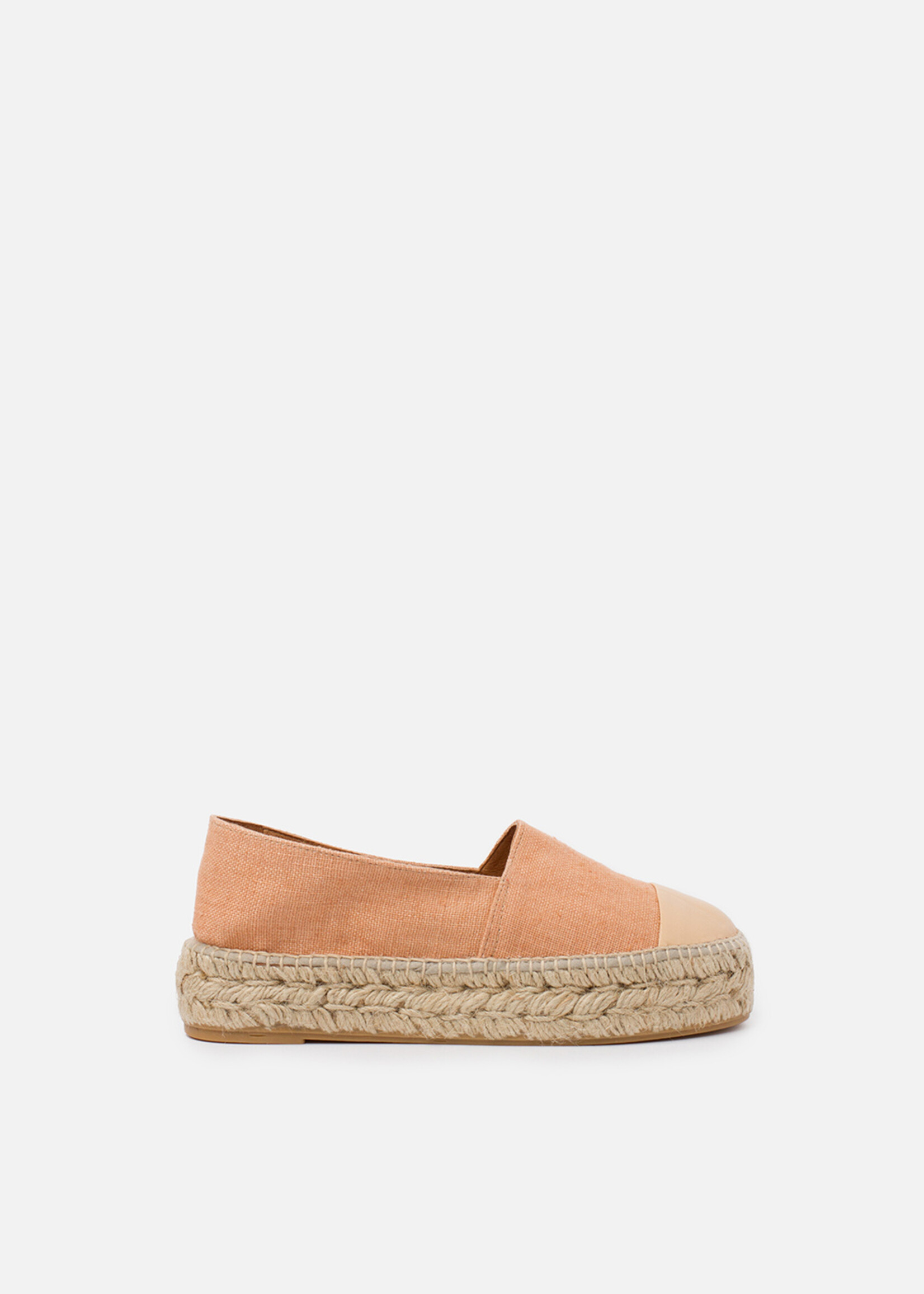 Plateau Espadrilles Leinen Nude