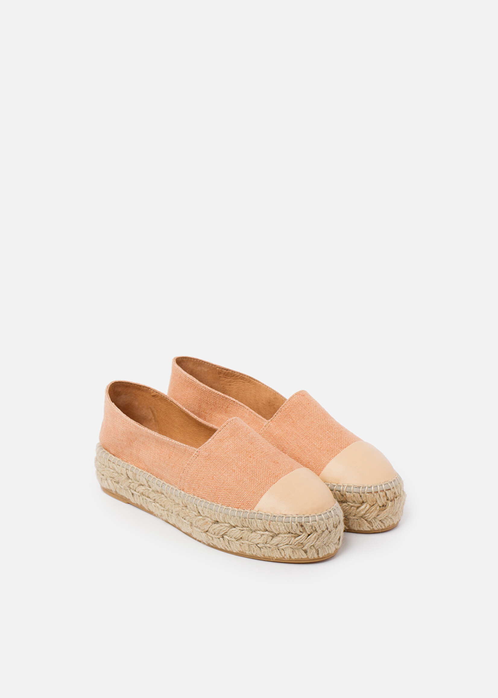 Plateau Espadrilles Leinen Nude