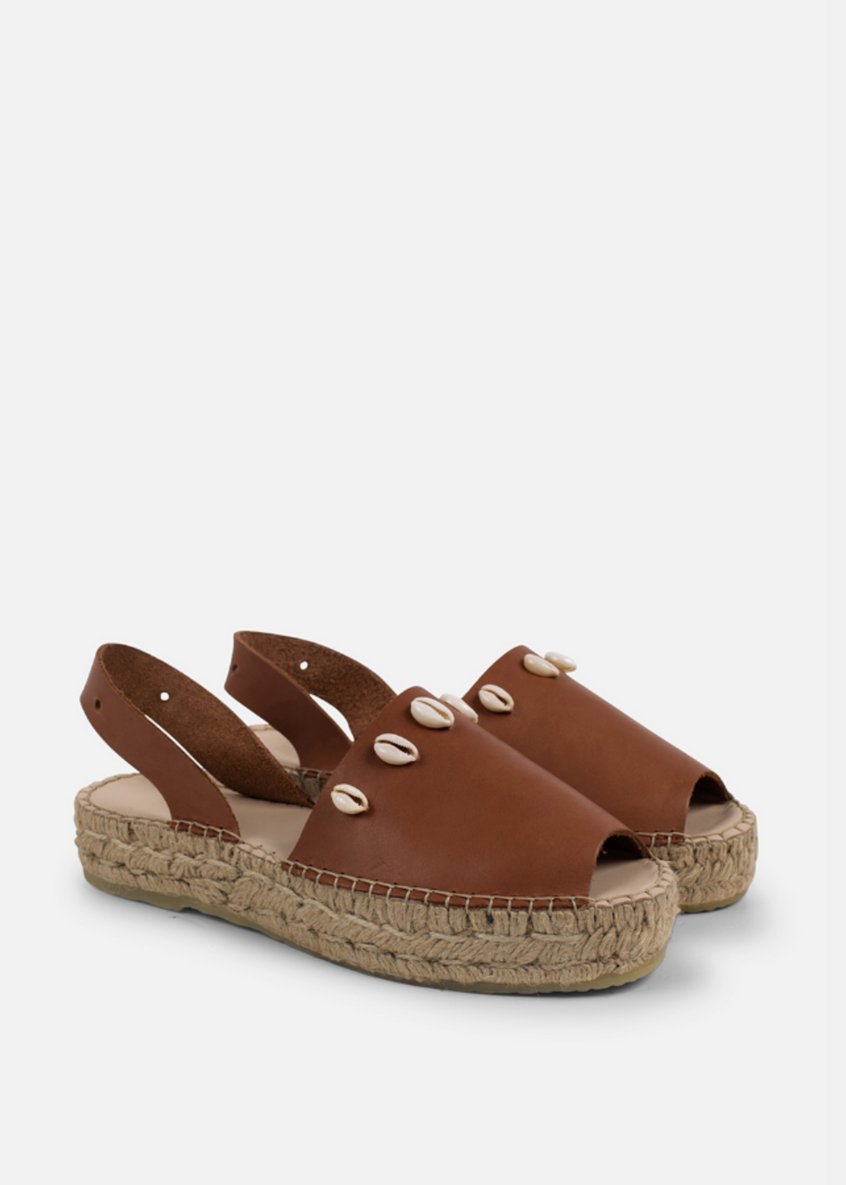 Slingback Espadrilles Napa Cuoio mit Muscheln