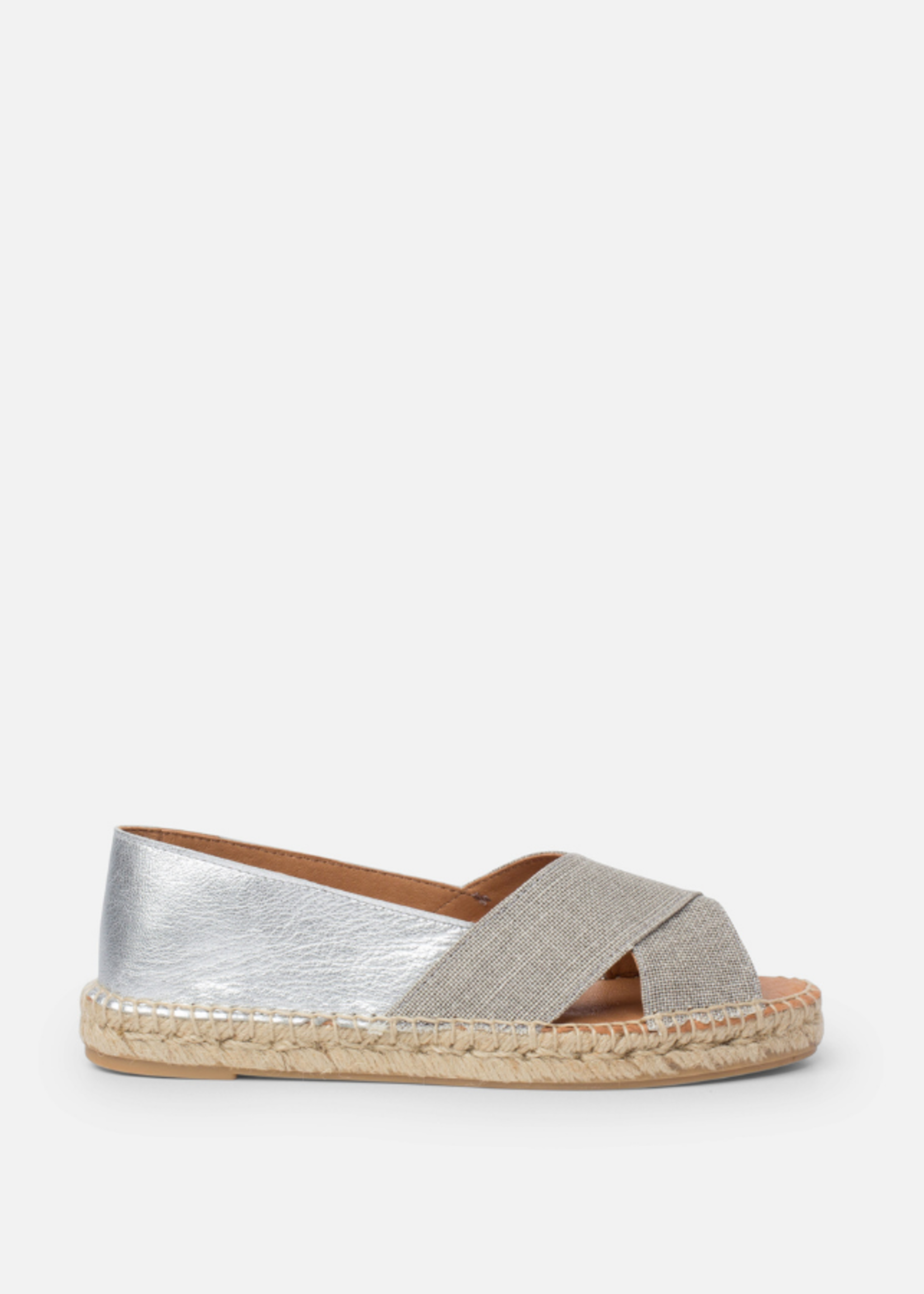 Peeptoe Espadrilles Silber