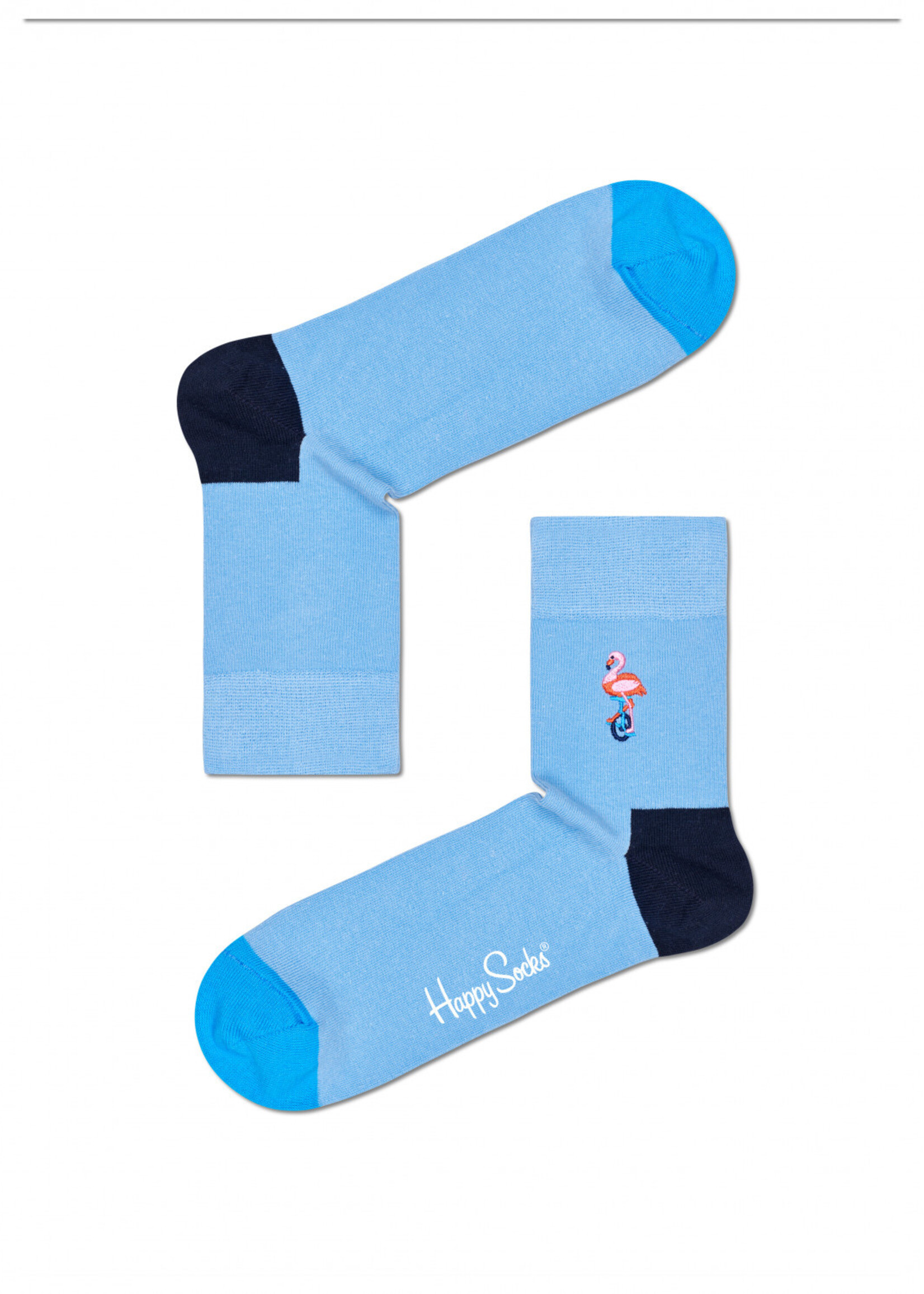 Embroidery Flamingo Half Crew Sock Grösse 36-40 (Einheitsgrösse)