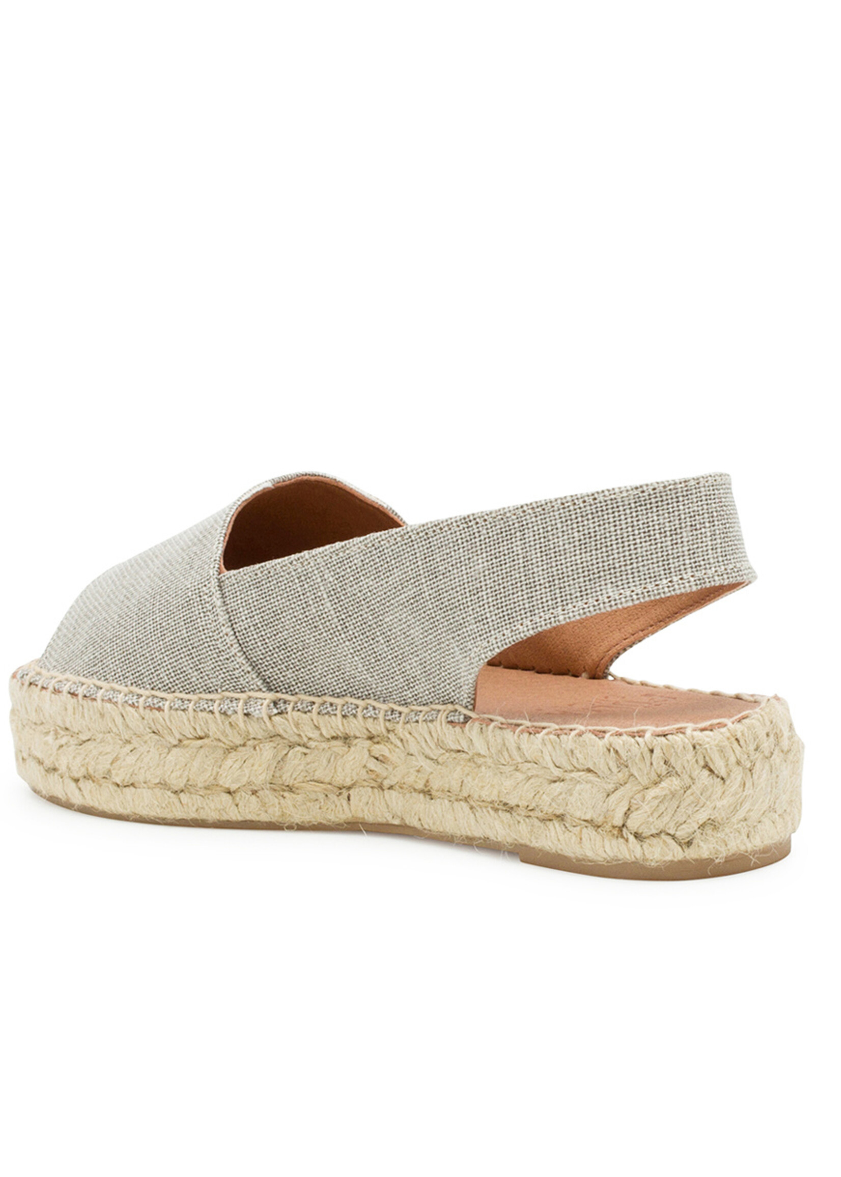 Slingback Espadrilles Leinen Grau